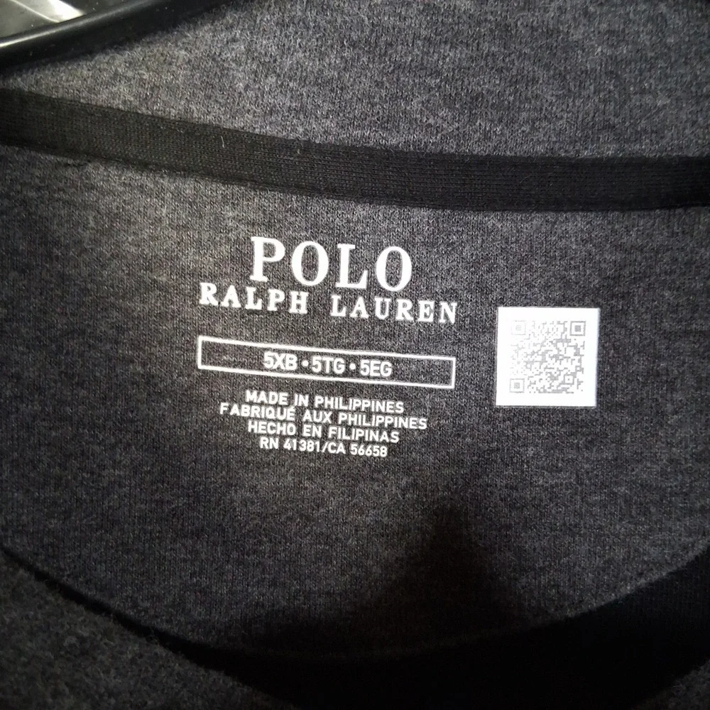Polo Ralph Lauren Mens 5XB Black Quarter Zip Pullover Long Sleeve Pony Logo